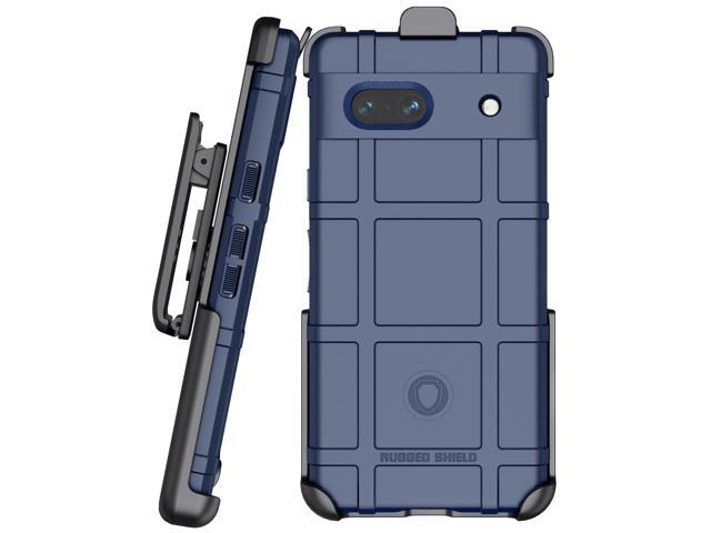 Navy Blue Matte Rugged Case Cover Belt Clip Holster for Google Pixel 7A (2023)