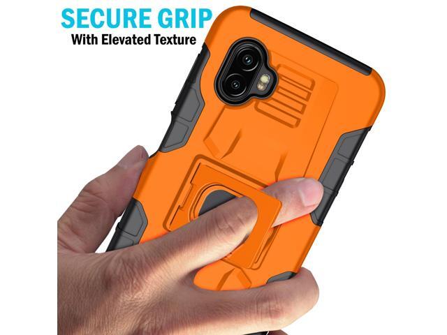 Orange Rugged Case with Stand Ring Grip for Samsung Galaxy XCover 6 Pro (2022)