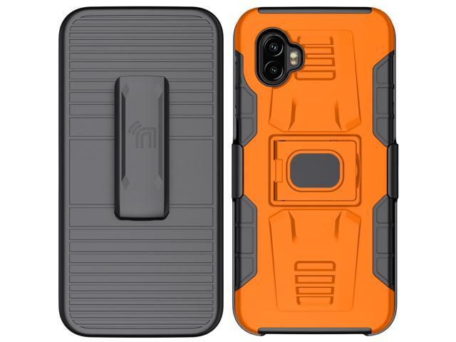Orange Rugged Case Stand and Belt Clip for Samsung Galaxy XCover 6 Pro (2022)
