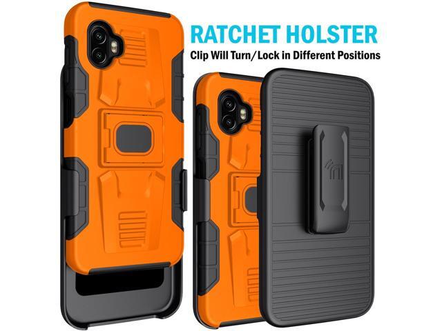 Orange Rugged Case Stand and Belt Clip for Samsung Galaxy XCover 6 Pro (2022)