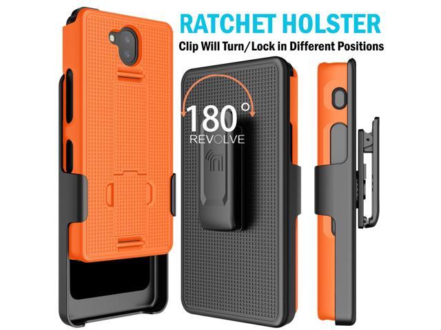 Bright Orange Kickstand Case + Hand Strap + Belt Clip for Sonim XP10 5G (XP9900)
