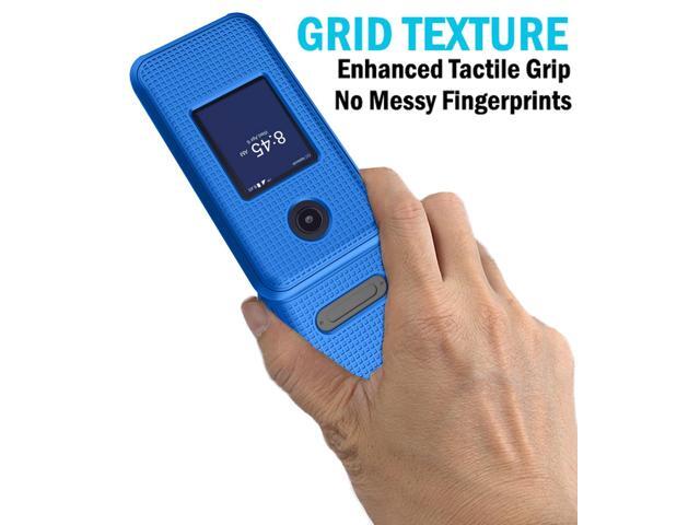 Cobalt Blue Grid Texture Hard Case for Consumer Cellular Verve Snap Flip Phone