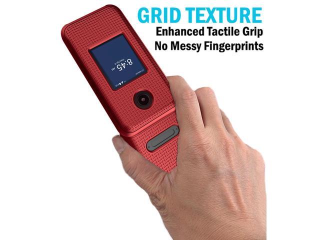 Red Grid Texture Slim Hard Case for Consumer Cellular Verve Snap Flip Phone