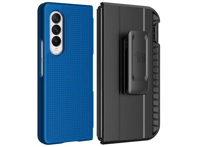 Blue Case + Holster Belt Clip with S Pen Holder for Samsung Galaxy Z Fold 3