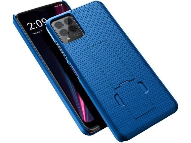 Blue Grid Texture Slim Case Stand for T-Mobile REVVL 6 Pro 5G / REVVL 6X Pro