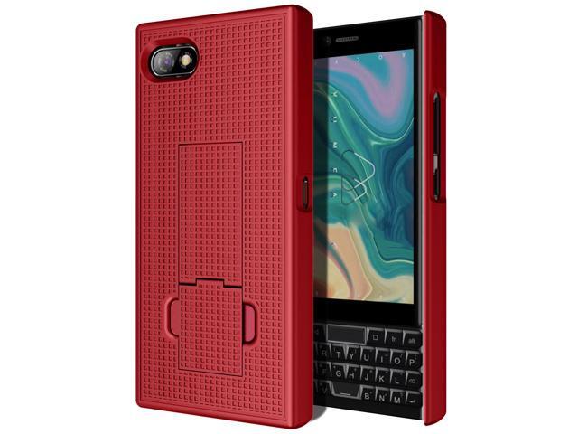 Red Grid Texture Slim Hard Shell Case Cover Stand for Unihertz Titan Slim (2022)