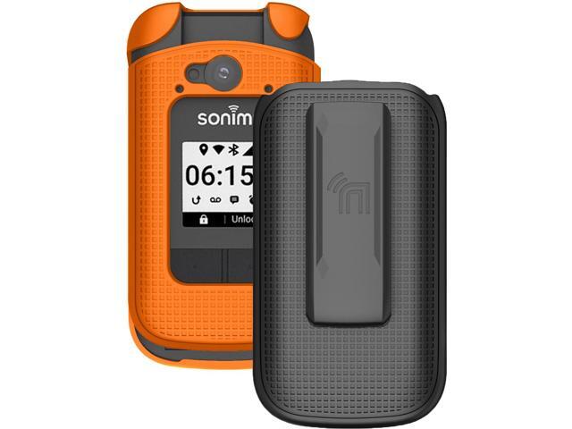 Bright Orange Hard Case and Belt Clip Holster for Sonim XP3 Plus 4G (XP3900)
