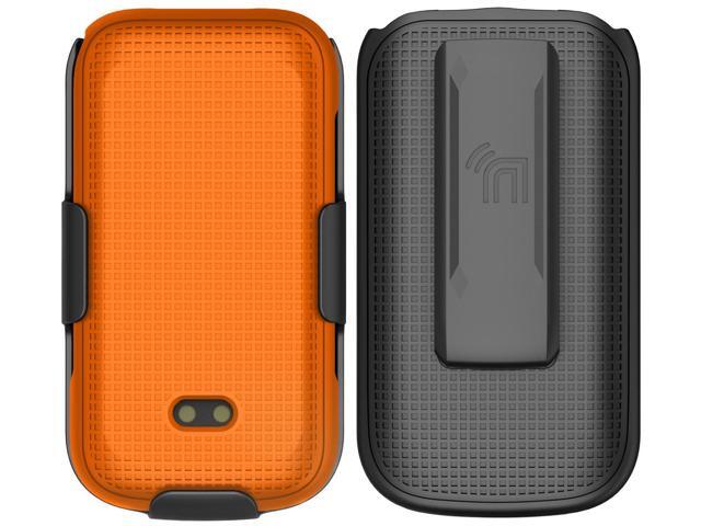 Bright Orange Hard Case and Belt Clip Holster for Sonim XP3 Plus 4G (XP3900)