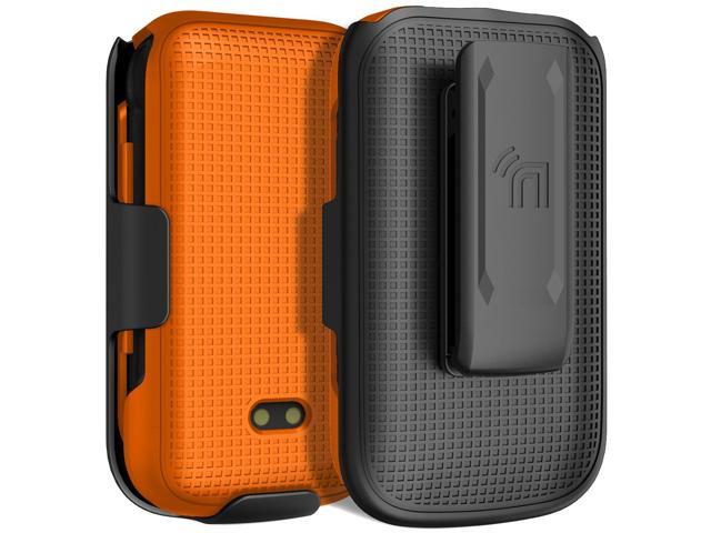 Bright Orange Hard Case and Belt Clip Holster for Sonim XP3 Plus 4G (XP3900)