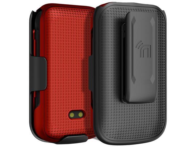 Red Hard Case and Belt Clip Holster Combo for Sonim XP3 Plus 4G (XP3900)
