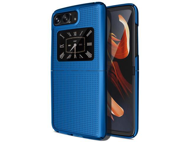 Cobalt Blue Textured Hard Case Slim Phone Cover for Motorola RAZR 3 5G (2022)