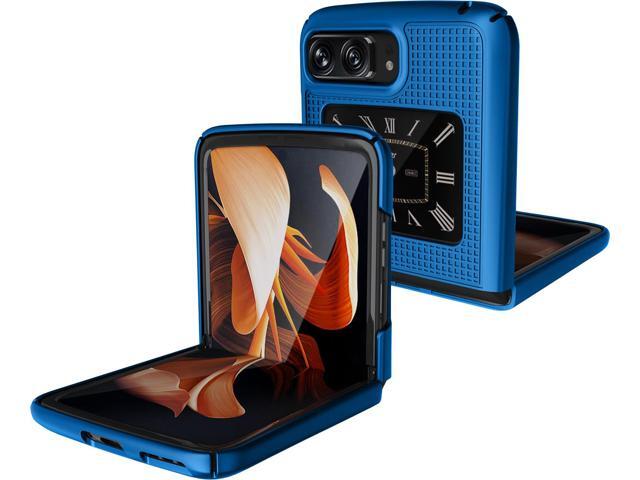 Cobalt Blue Textured Hard Case Slim Phone Cover for Motorola RAZR 3 5G (2022)