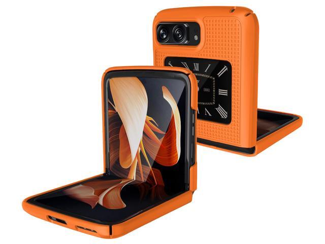 Bright Orange Hard Case Slim Phone Cover for Motorola Moto RAZR 3 5G (2022)