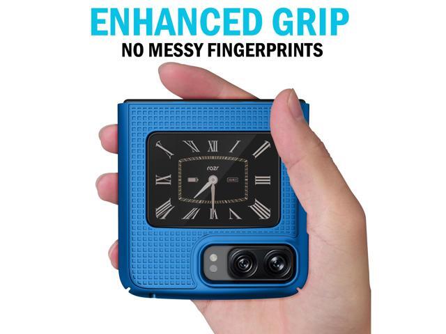 Cobalt Blue Textured Hard Case Slim Phone Cover for Motorola RAZR 3 5G (2022)