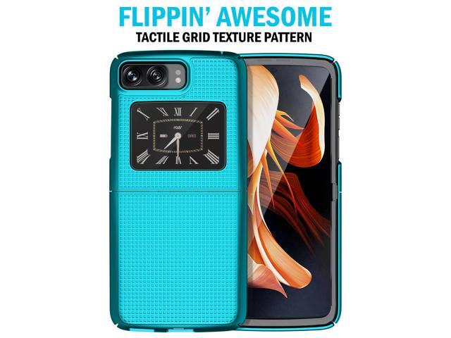 Teal Mint Hard Case Cover and Belt Clip Holster for Motorola RAZR 3 5G (2022)