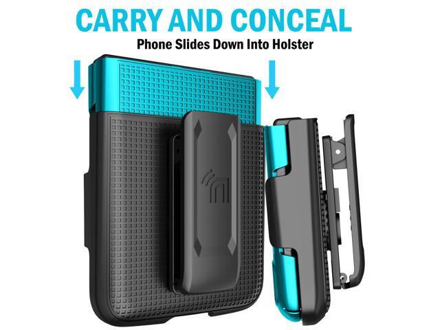Teal Mint Hard Case Cover and Belt Clip Holster for Motorola RAZR 3 5G (2022)