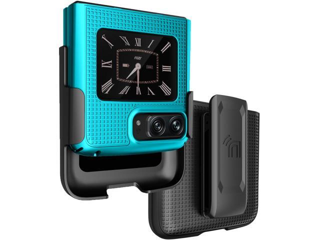 Teal Mint Hard Case Cover and Belt Clip Holster for Motorola RAZR 3 5G (2022)