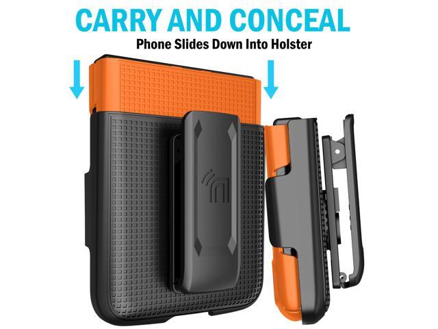 Bright Orange Hard Case Cover and Belt Clip for Motorola RAZR 3 5G 2022 Phone