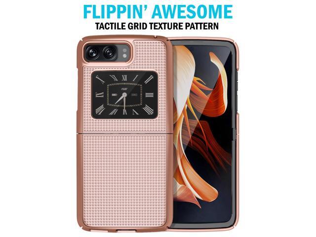 Rose Gold Pink Hard Case Slim Phone Cover for Motorola RAZR 3 5G (2022)
