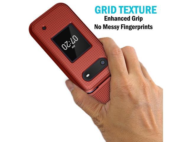 Red Grid Texture Slim Hard Shell Case Cover for Nokia 2760 2780 Flip Phone