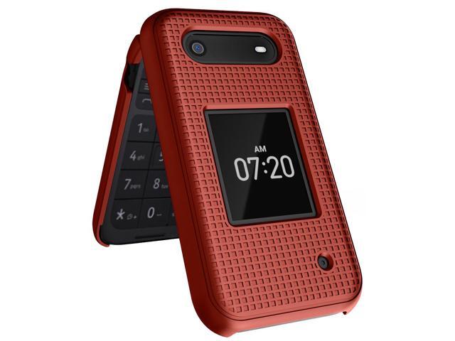 Red Grid Texture Slim Hard Shell Case Cover for Nokia 2760 2780 Flip Phone