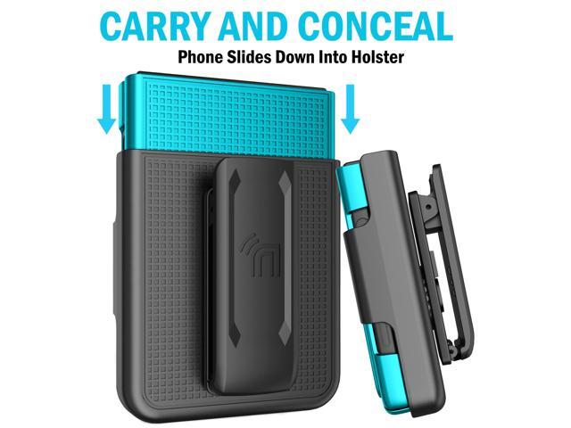 Aqua Teal Mint Hard Case and Belt Clip Holster for Samsung Galaxy Z Flip 4 5G