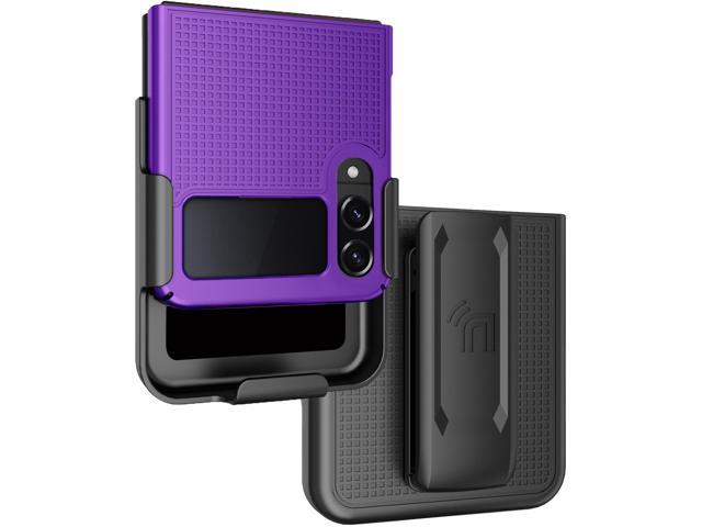 Purple Hard Case Cover and Belt Clip for Samsung Galaxy Z Flip 4 5G SM-F721