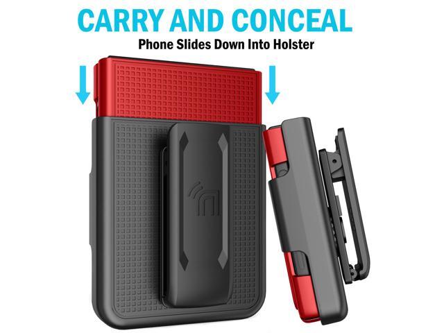 Red Hard Case Cover and Belt Clip Holster Holder for Samsung Galaxy Z Flip 4 5G