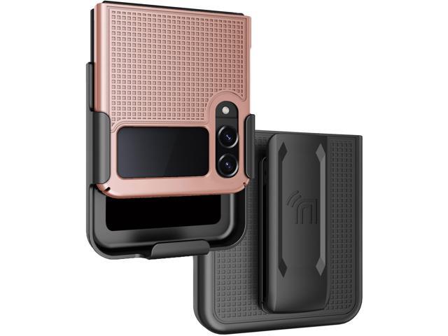 Rose Gold Pink Hard Case Cover and Belt Clip for Samsung Galaxy Z Flip 4 5G 2022