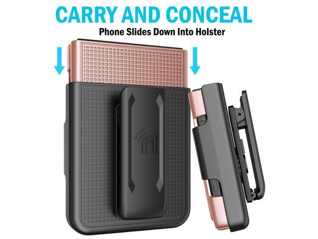 Rose Gold Pink Hard Case Cover and Belt Clip for Samsung Galaxy Z Flip 4 5G 2022