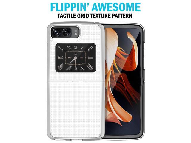 Pearl White Hard Case and Belt Clip Holster for Motorola Moto RAZR 2022 5G Phone