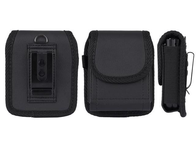 Black Leather Case Belt Clip Harness Pouch for Motorola RAZR Ultra Plus Z Flip 6