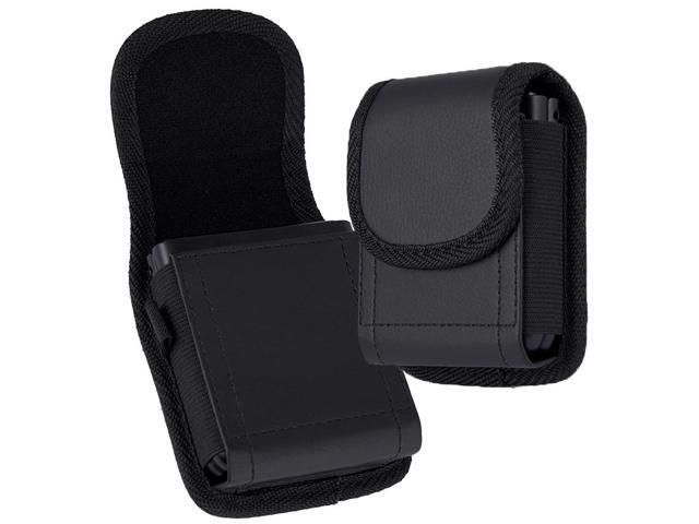 Black Leather Case Belt Clip Harness Pouch for Motorola RAZR Ultra Plus Z Flip 6