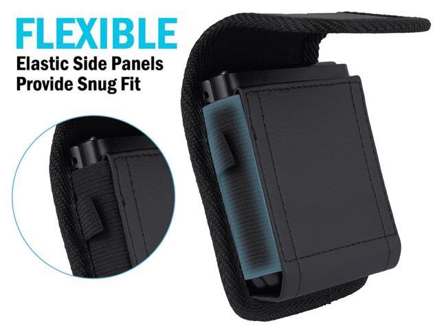Black Leather Case Belt Clip Harness Pouch for Motorola RAZR Ultra Plus Z Flip 6