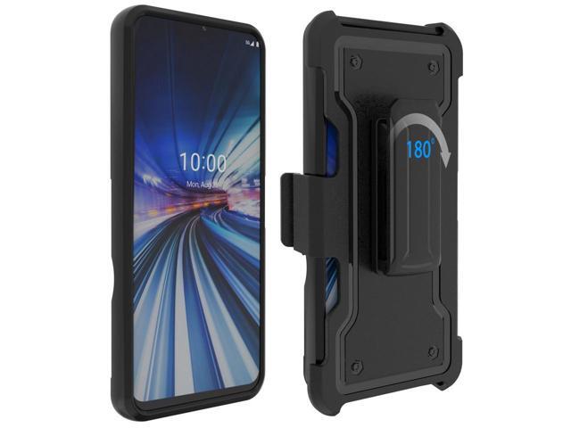 Black Rugged Case Stand Belt Clip Holster for Boost Mobile Celero 5G+ 6.9' 2022