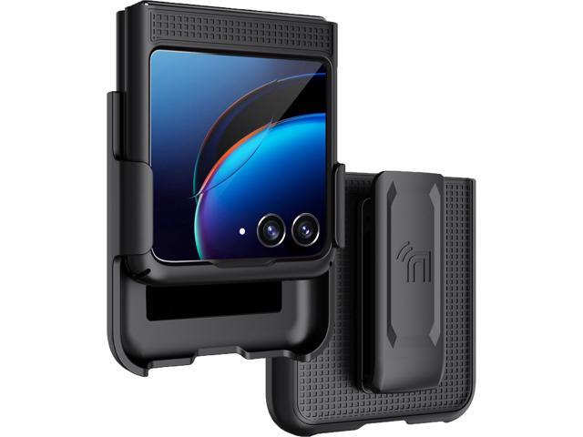 Black Hard Case Cover and Belt Clip Holster for Motorola RAZR Plus (2023) RAZR+