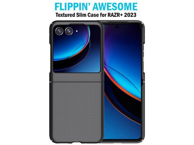 Black Grid Textured Hard Case Slim Cover for Motorola RAZR Plus (2023) RAZR+