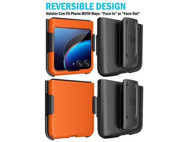 Purple Hard Case Cover and Belt Clip Holder for Motorola RAZR Plus (2023) RAZR+