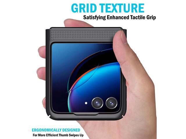 Black Grid Textured Hard Case Slim Cover for Motorola RAZR Plus (2023) RAZR+