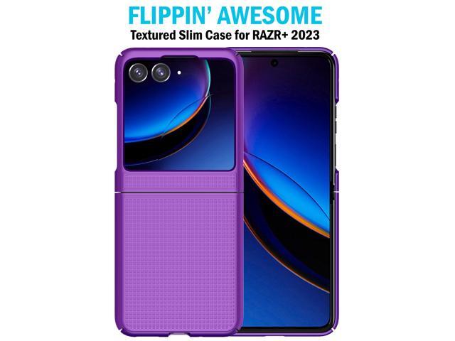 Purple Textured Hard Case Slim Phone Cover for Motorola RAZR Plus (2023) RAZR+