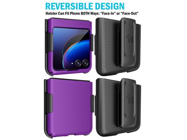 Red Hard Case Cover and Belt Clip Holster for Motorola RAZR Plus (2023) RAZR+