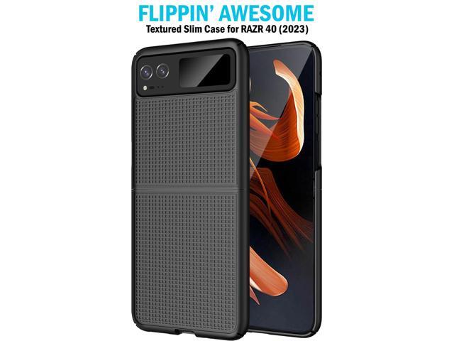 Black Grid Textured Hard Case Slim Cover for Motorola RAZR 2023 (aka RAZR 40)