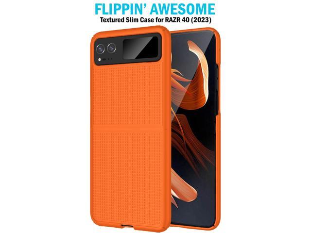 Bright Orange Hard Protector Case Slim Cover for Motorola RAZR 2023 (RAZR 40)