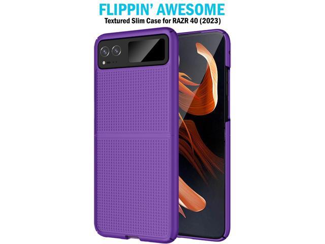 Purple Hard Case Cover and Belt Clip Holder for Motorola RAZR 2023 (aka RAZR 40)