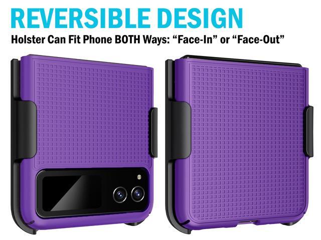 Purple Hard Case Cover and Belt Clip Holder for Motorola RAZR 2023 (aka RAZR 40)