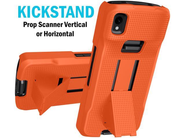 Bright Orange Case + Hand Strap + Belt Clip Holster for Zebra TC22 TC27 Scanner