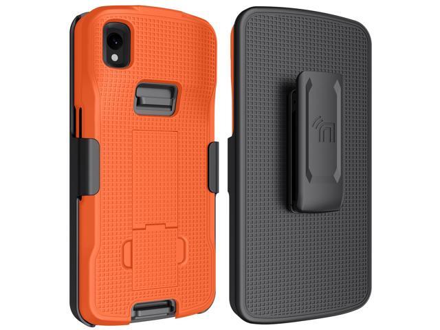 Bright Orange Case Cover Stand and Belt Clip Holster for Zebra TC22 TC27 Scanner