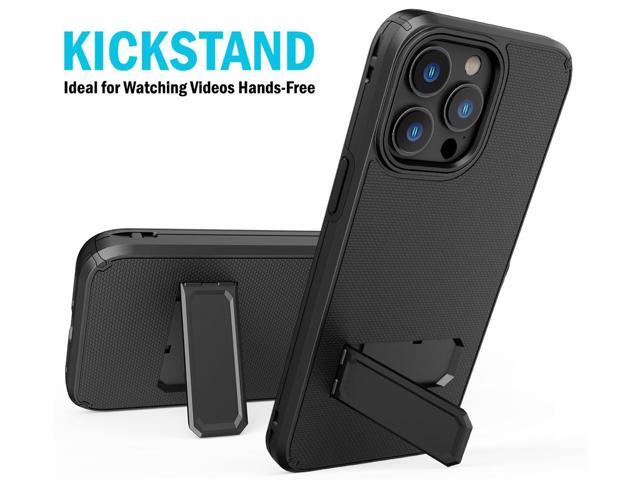 Hybrid Case w/ Stand and Belt Clip Holster Combo for iPhone 15 Pro Max - Black