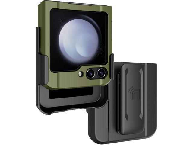 Rugged Phone Case and Belt Clip Stand for Samsung Galaxy Z Flip 5 5G - Olive