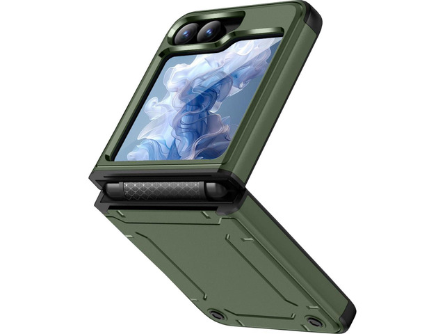 Hybrid Case for Galaxy Z Flip 7 FE & Z Flip 6 w/ Hinge Protection - Olive Green